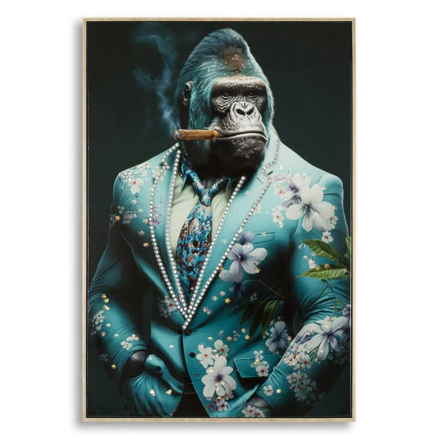 MALOWANE PŁÓTNO LAKIEROWANE KONGY -A- Z RAMĄ 62X4X92 cm